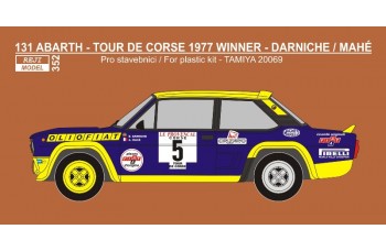 Decal - Fiat 131 Abarth - 1977 Tour de Corse rallye winner - 1/20 - LIMITED